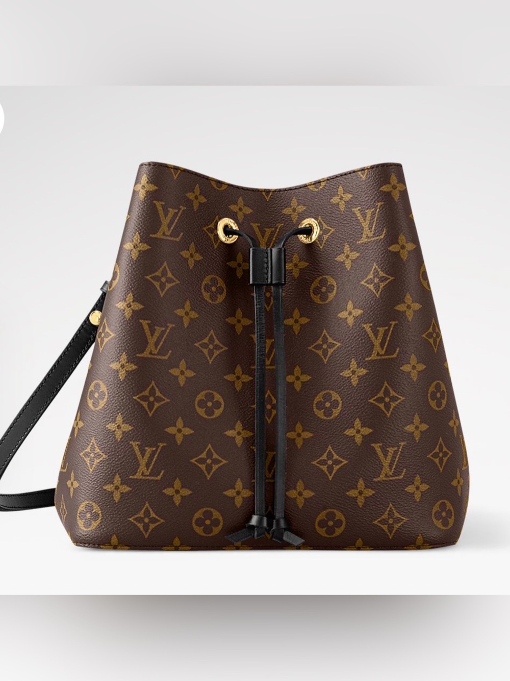 Louis Vuitton Monogram Canvas Drawstring Bucket Shoulder Bag in Brown